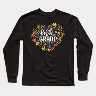 Fifth Grade Floral Heart Back To School Long Sleeve T-Shirt